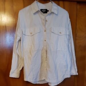 UGG Women's Off-White Bone Casual Button Down Shirt